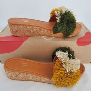 Silvia Cobos Mambo Slip On Platform Sandals Green Dustbag‎ Womens 8.5